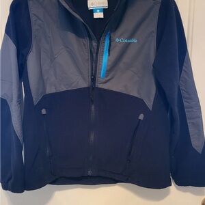 Columbia Black and Dark Gray Jacket with Blue Accent